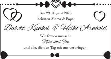 Hochzeitsanzeige Babett & Heiko