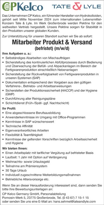 Stellenanzeige