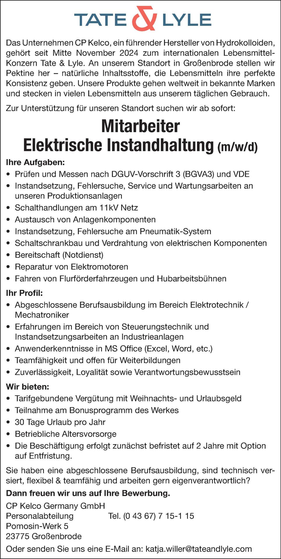 Stellenanzeige Werkstatt 