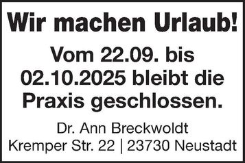 Praxisurlaub