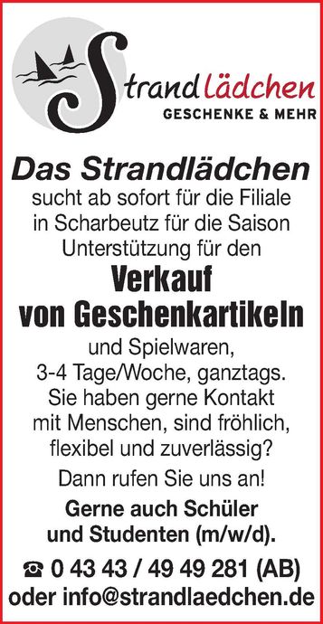 Stellenanzeige Scharbeutz