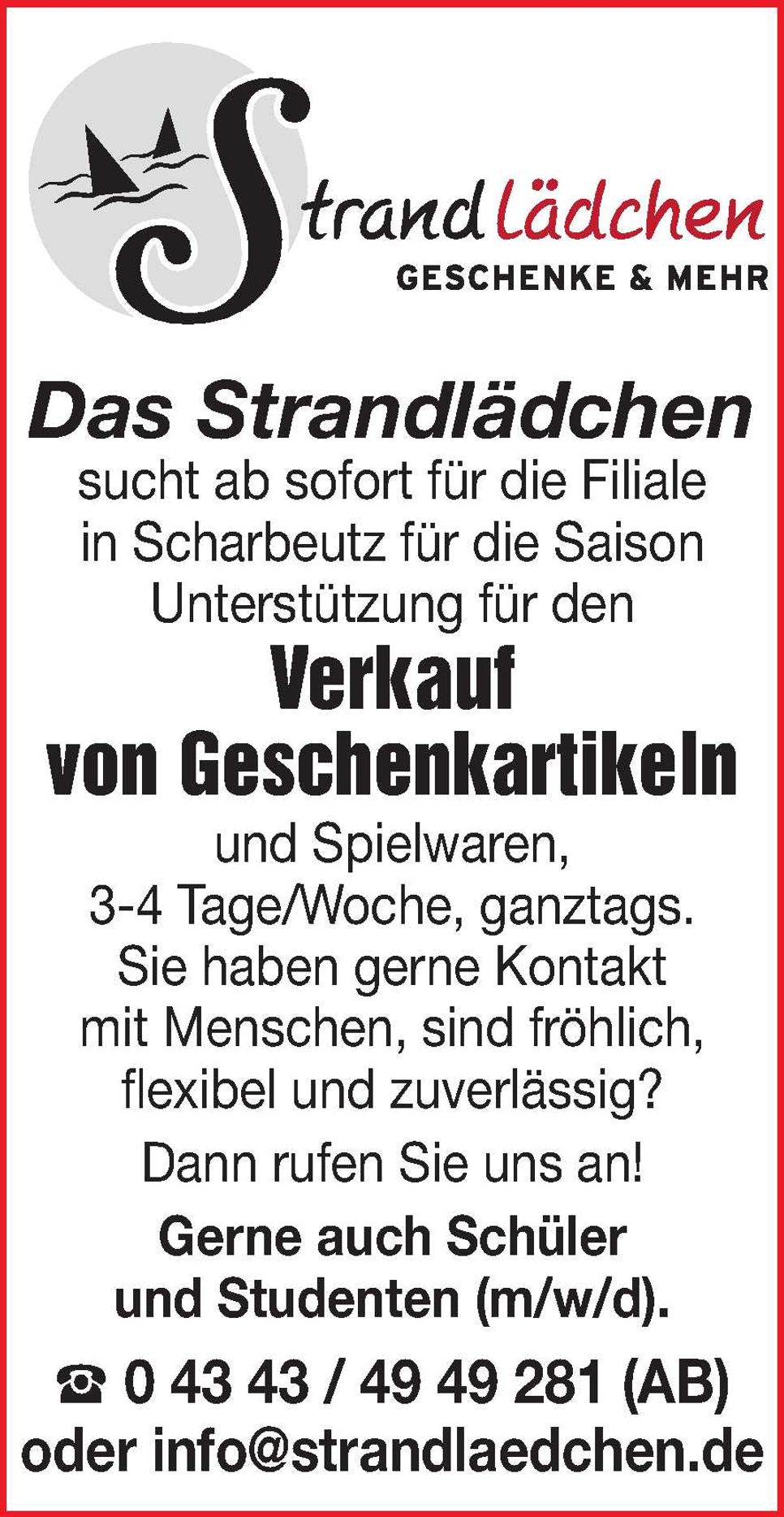 Stellenanzeige Scharbeutz