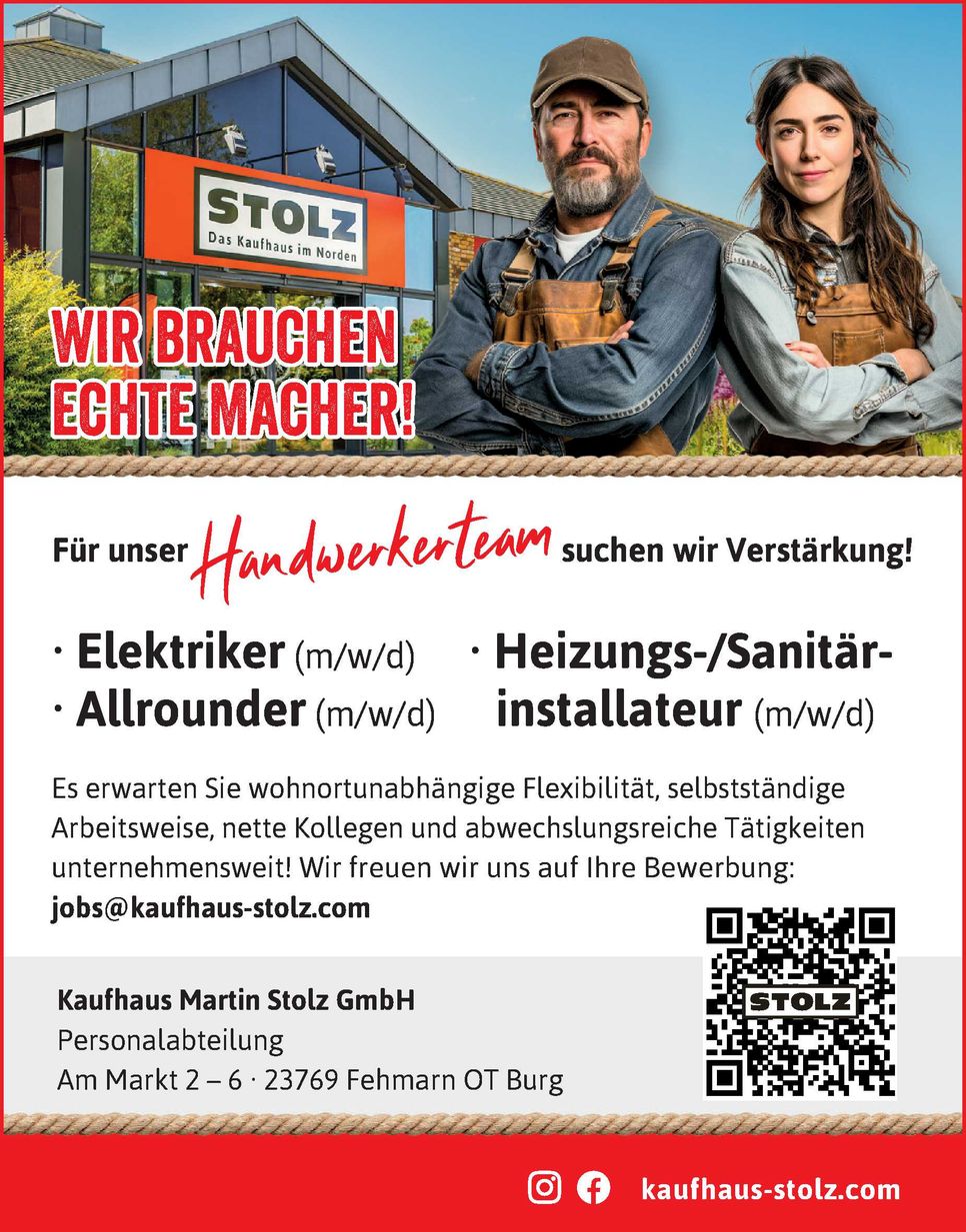 Stellenanzeige Handwerker