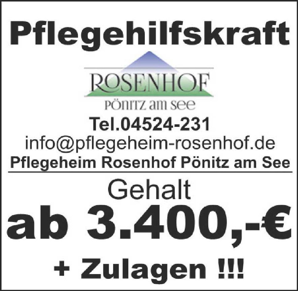 Gehalt ab 3.400 € (Pflegehilfskraft)