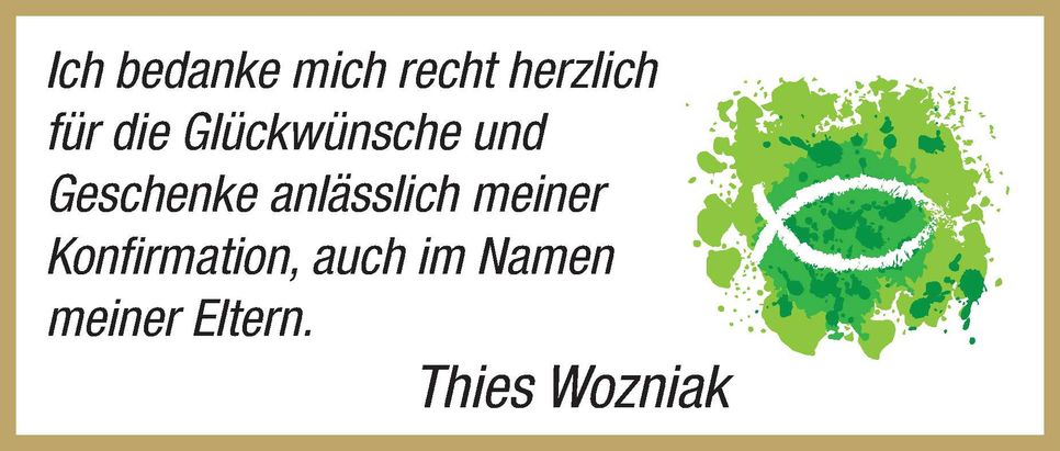 Konfirmation Thies Wozniak