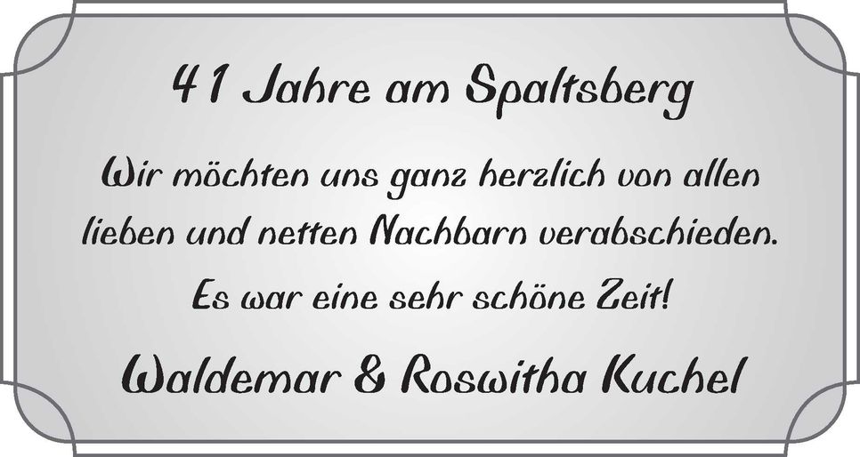 41 Jahre am Spaltsberg