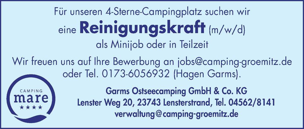 Reinigungskraft gesucht 