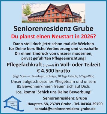 Stellenanzeige Pflegefachkraft