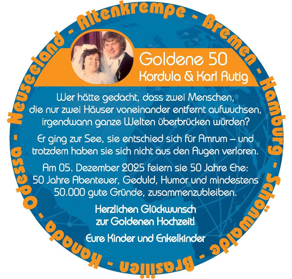 Goldene Hochzeit Rutig