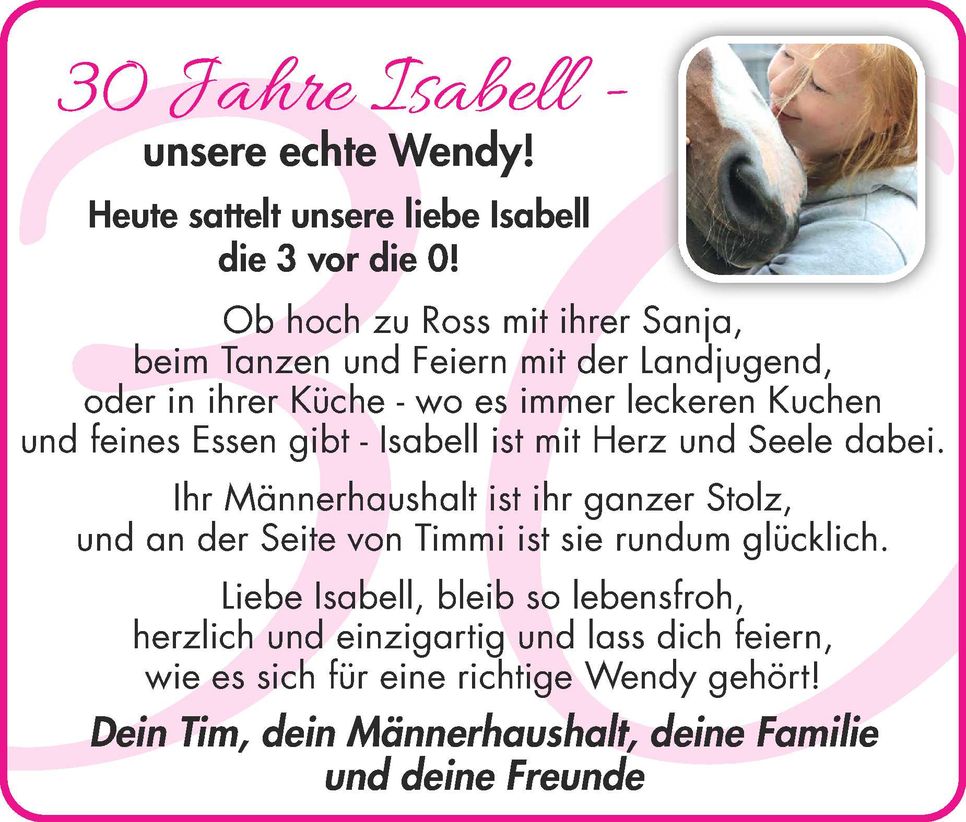 30 Jahre Isabell