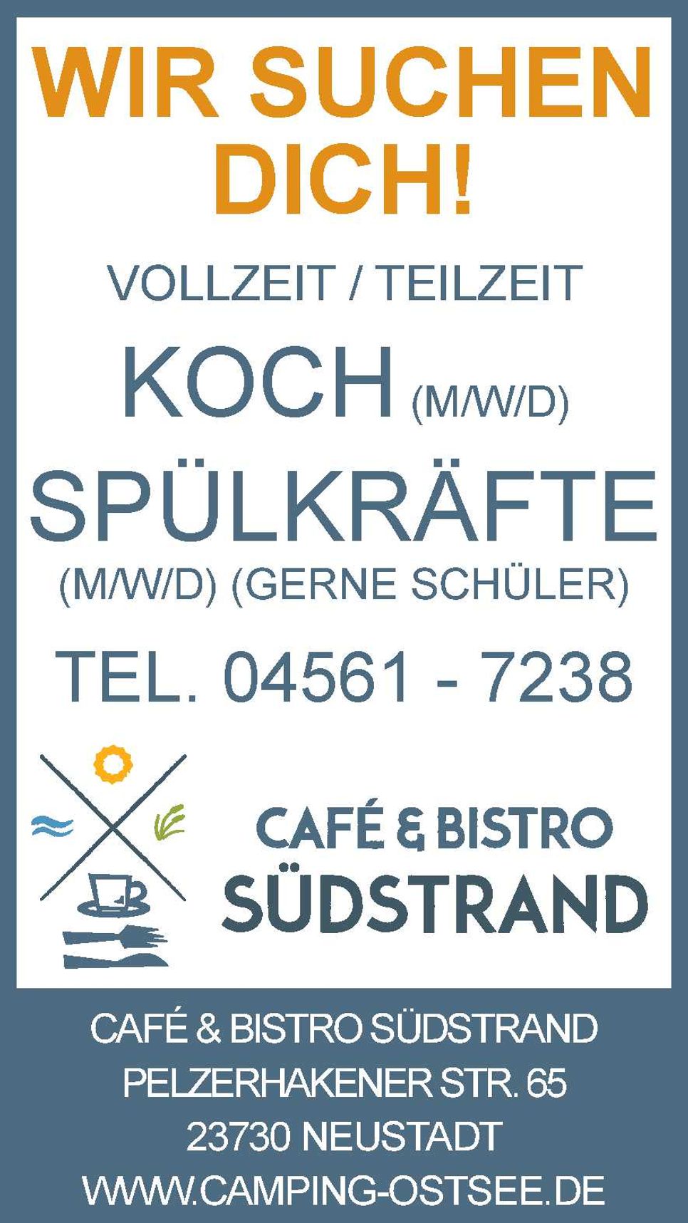 Stellenanzeige Koch und Spülkräfte