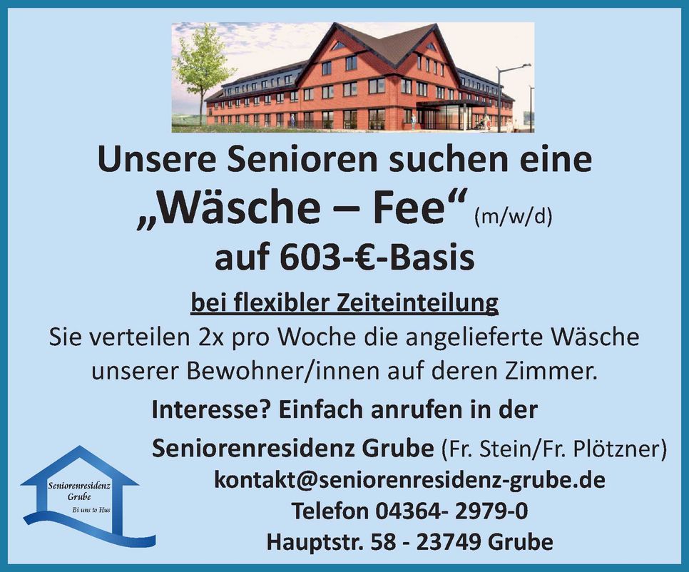 Stellenanzeige Wäschefee