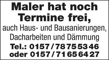 Maler hat noch Termine frei