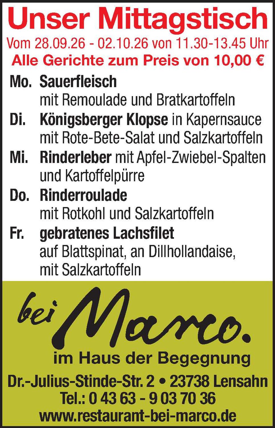 Mittagstisch 26.09.206
