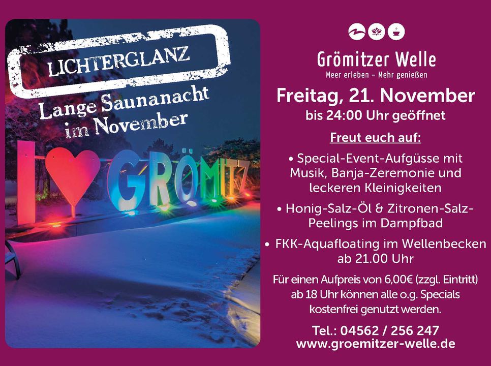 Lange Saunanacht im Nivember