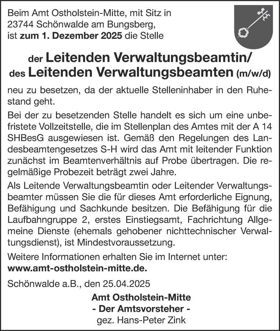 Stellenanzeige