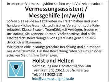 Vermessungsassistent/Messgehilfe