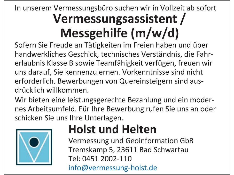 Vermessungsassistent/Messgehilfe