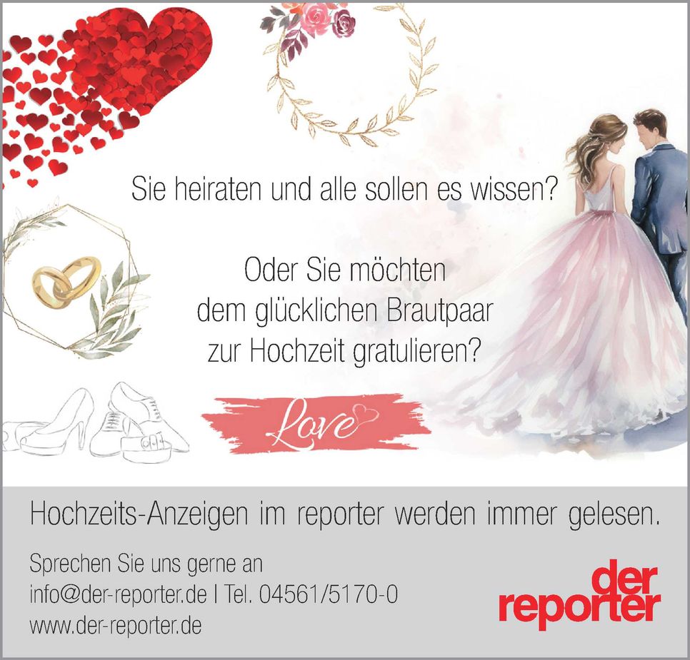 Eigenanzeige Hochzeits-Sonderseiten