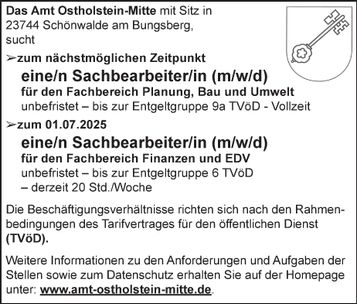 Sachbearbeiter Bauamt u. Finanzen