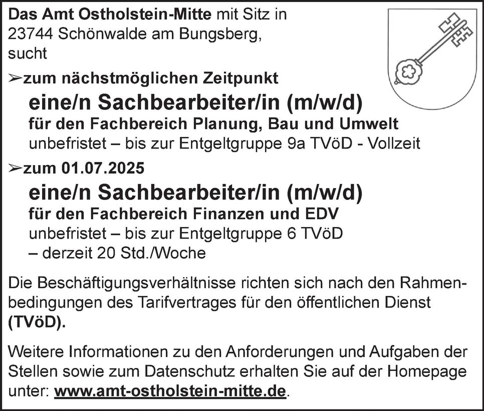 Sachbearbeiter Bauamt u. Finanzen