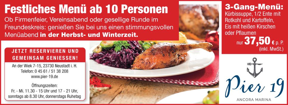 Menüs ab 10 Personen