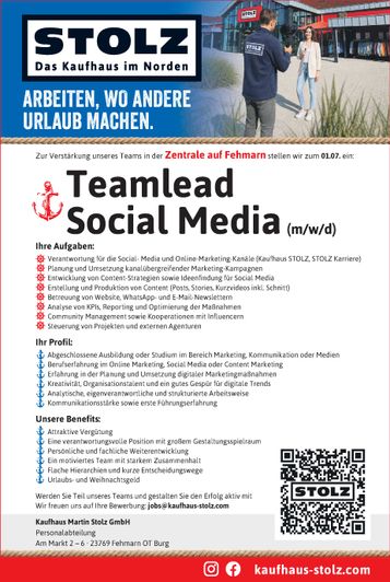 Teamlead Social Media (m/w/d)