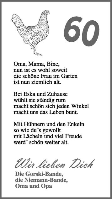 Oma 60. Geburtstag