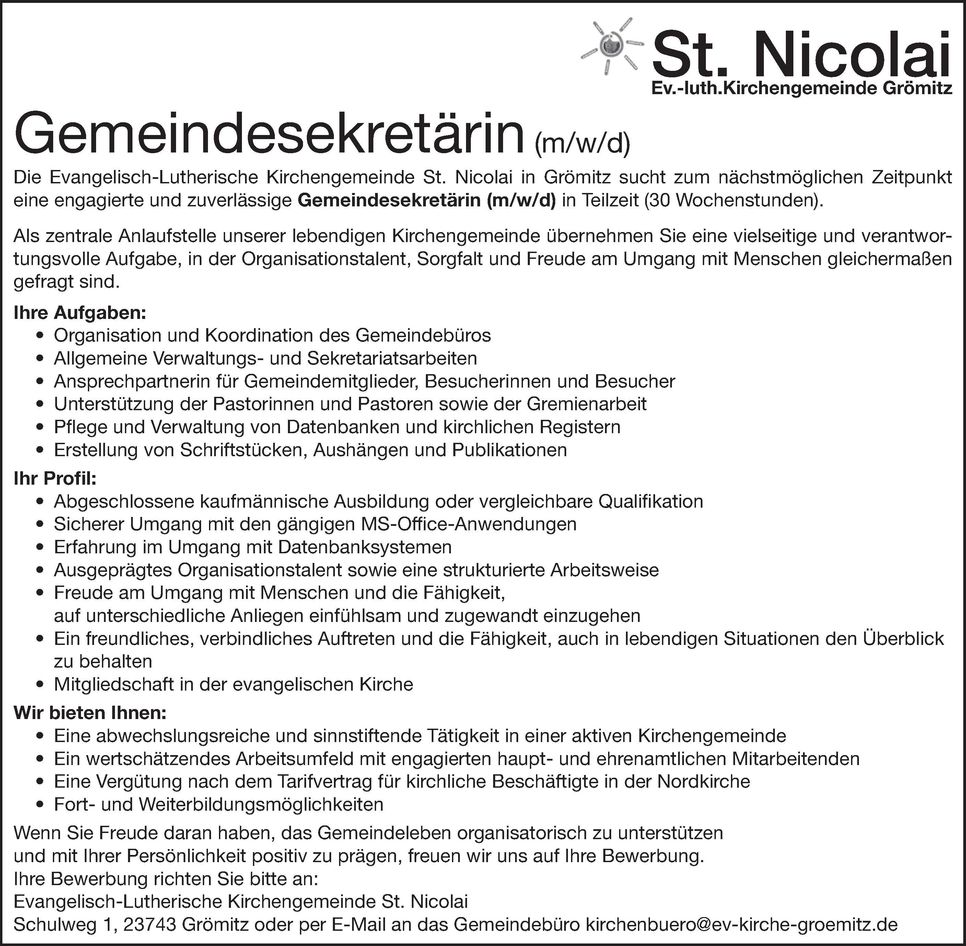 GemeindesekretärIn (m/w/d)