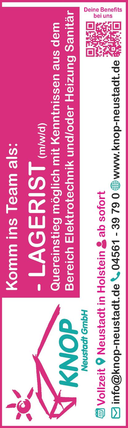 Stellenanzeige Lageristen