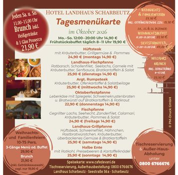 Tagesmenükarte Oktober