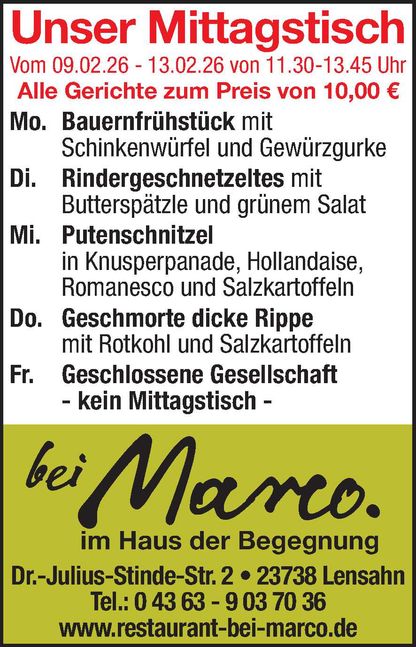 Mittagstisch 07.02.2026