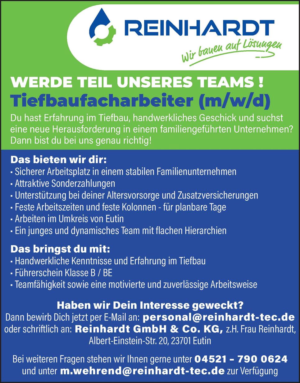 Tiefbaufacharbeiter (m/w/d)