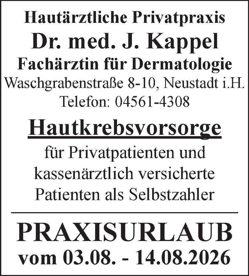 Praxisurlaub