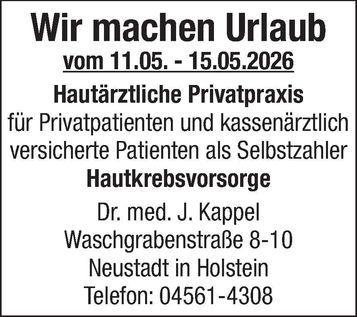 Praxisurlaub