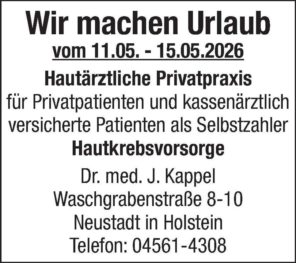 Praxisurlaub