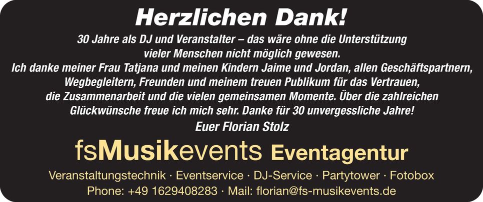 30 Jahre Florian Stolz