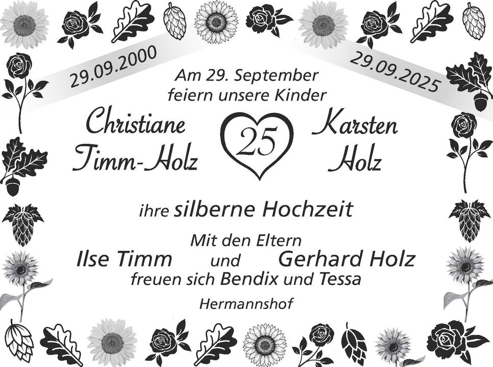 Christiane & Karsten Holz Silberhochzeit