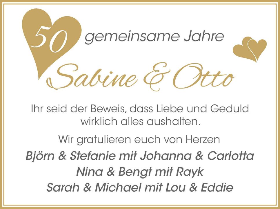 Goldene Hochzeit Sabine & Otto