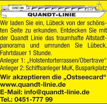 Anzeige 2 - Mit der Quandt Linie