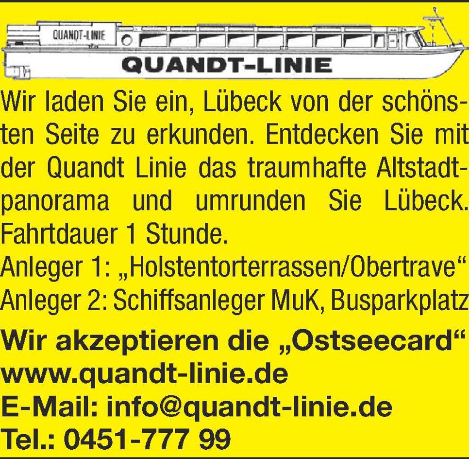 Anzeige 2 - Mit der Quandt Linie