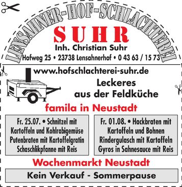 Feldküche/Wochenmarkt - Angebote