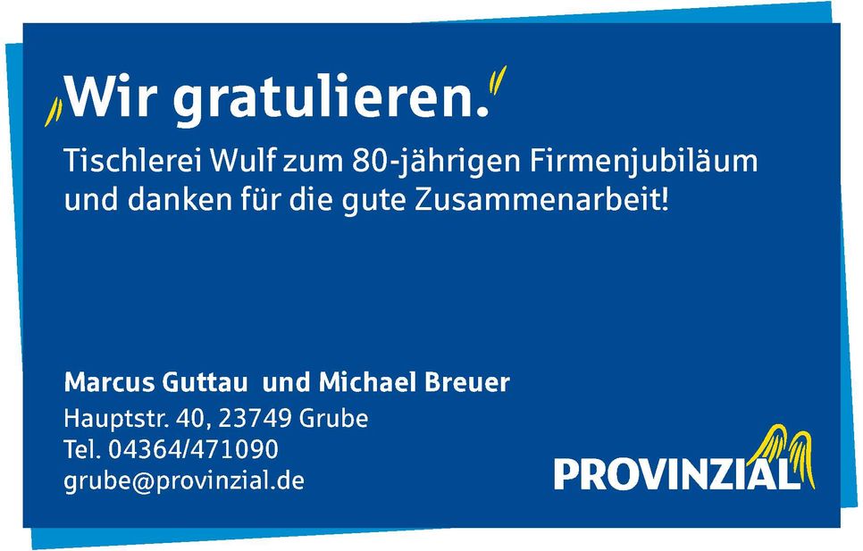 80 Jahre Tischlerei Wulf