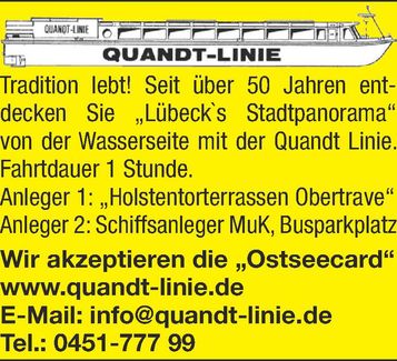 Anzeige 3 mit der Quandt Linie