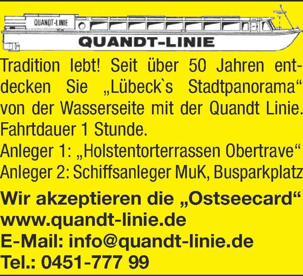 Anzeige 3 mit der Quandt Linie