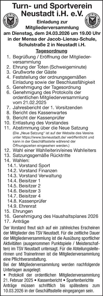 Mitgliederversammlung