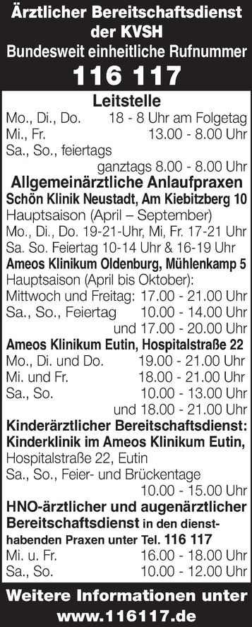 Ärztlicher Notdienst ab April