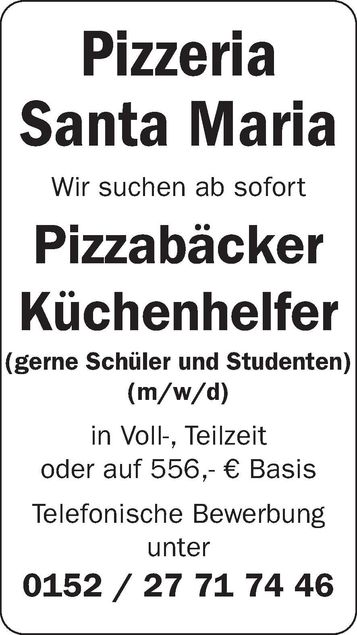 Stellenanzeige