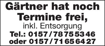 Gärtner hat noch Termine frei