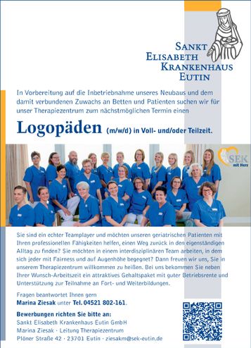 Stellenanzeige Mitarbeiter Logopädie